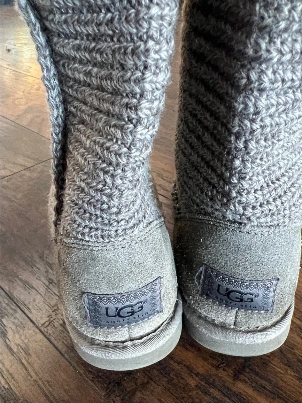 UGG Classic Cardy knit Grey boots size 6